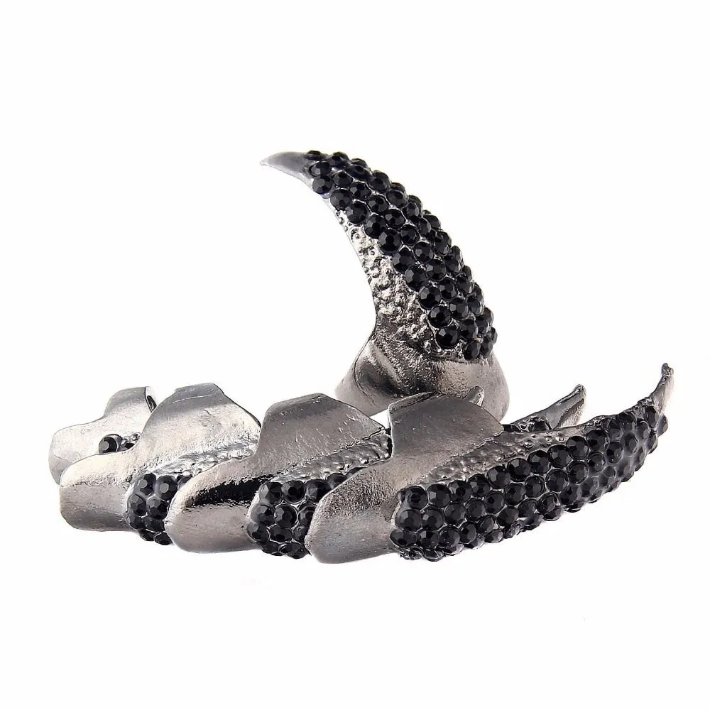 Punk Style Crystal Rhinestone Fake Nails Set