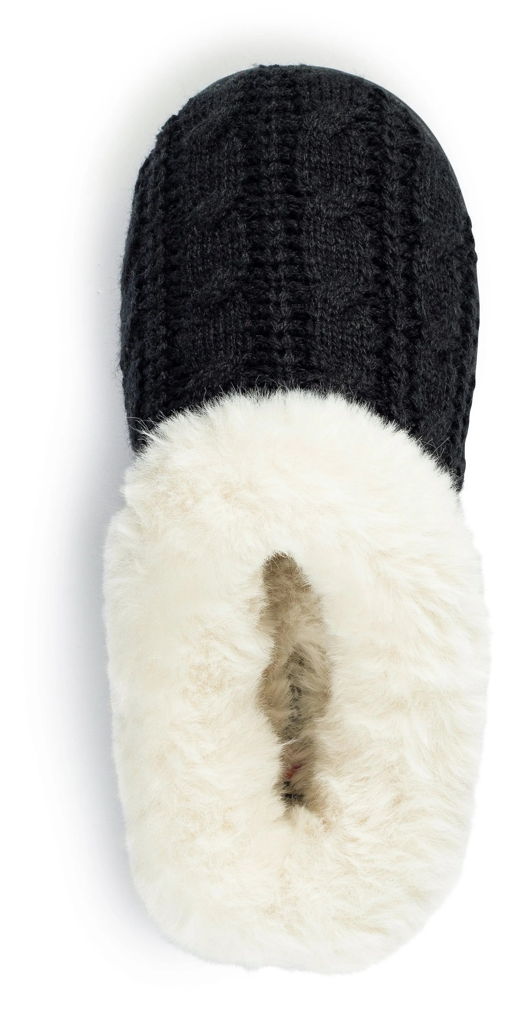 Pupeez Girls Cable Knit Slippers Fleece Lined House Shoe