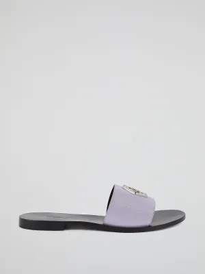 Purple Monogram Flat Sandals