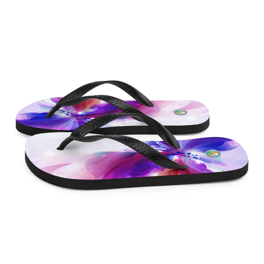 Purple Watercolor Butterflies - Flip-Flops