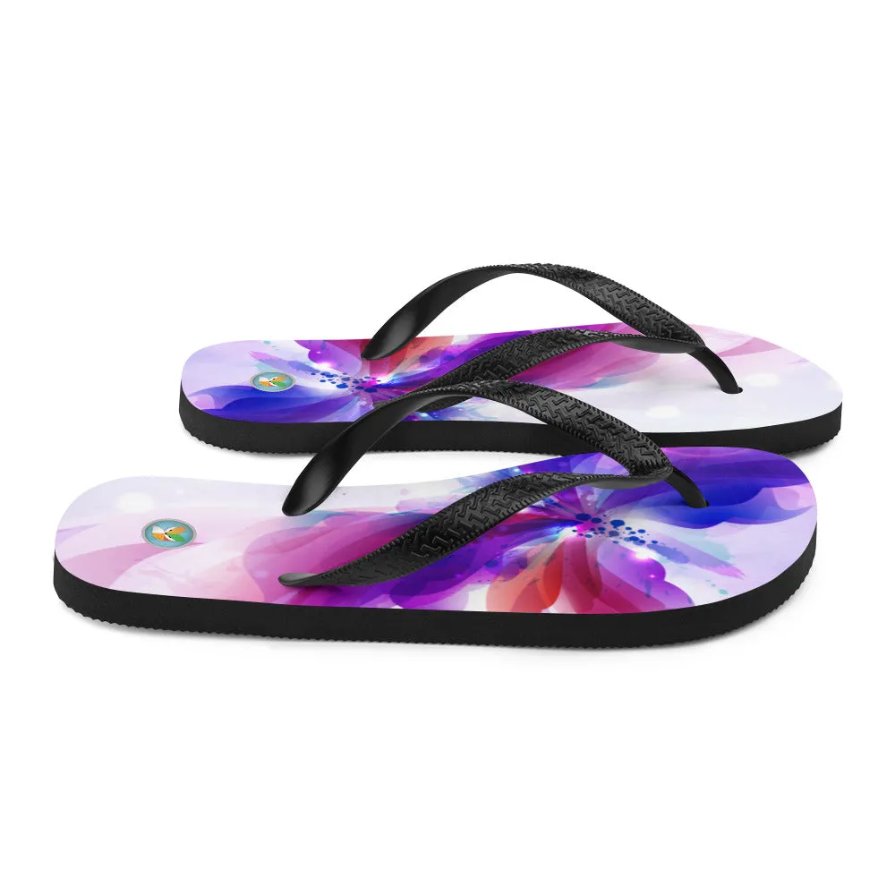 Purple Watercolor Butterflies - Flip-Flops