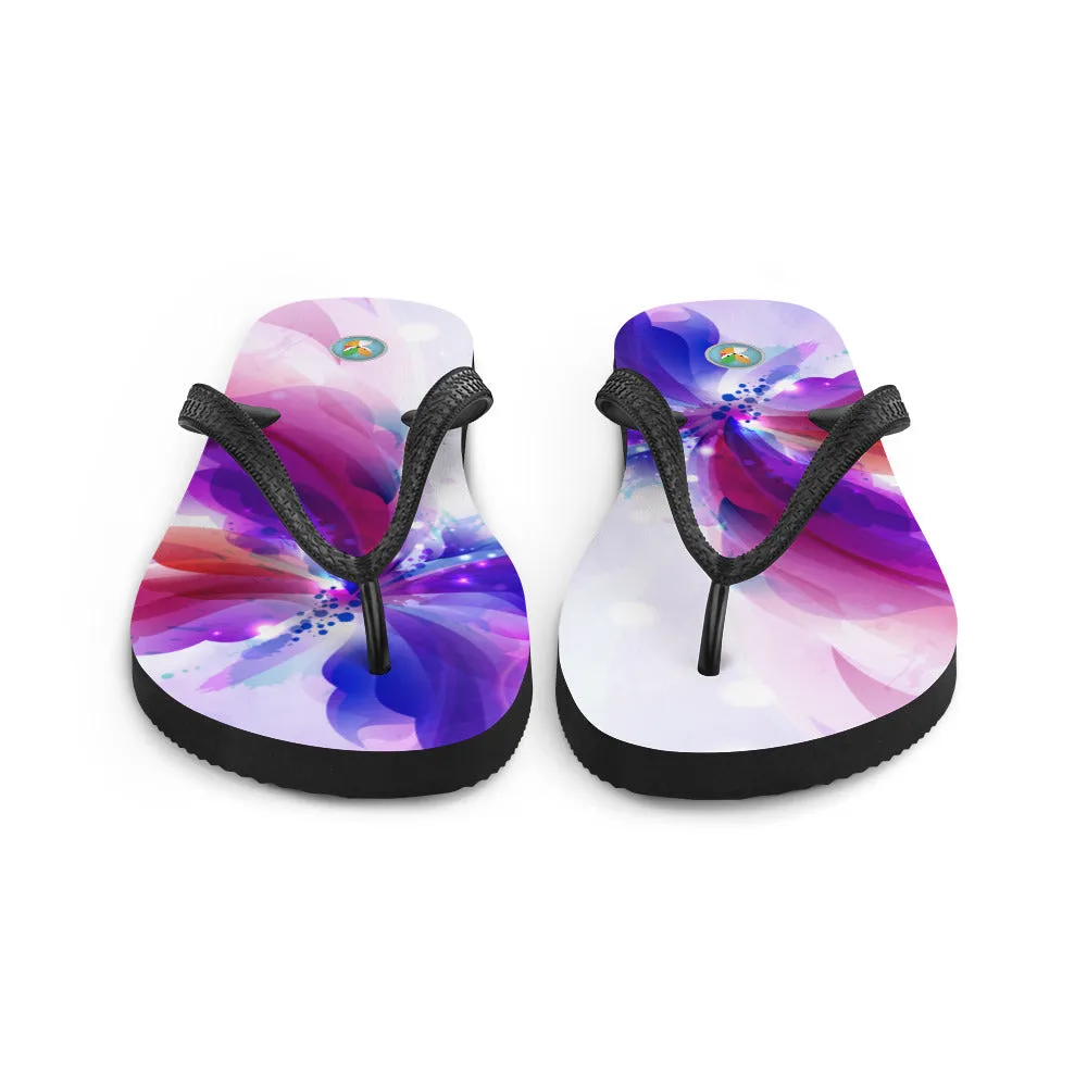 Purple Watercolor Butterflies - Flip-Flops