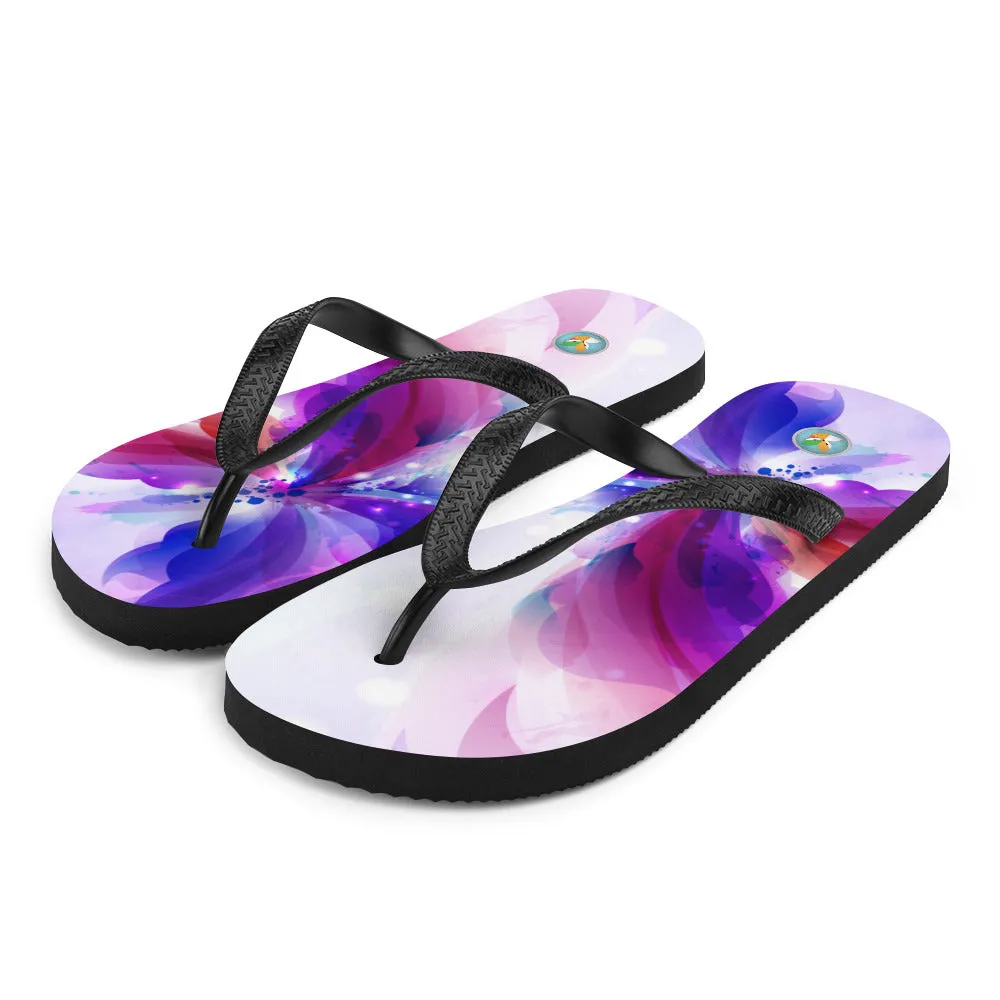 Purple Watercolor Butterflies - Flip-Flops