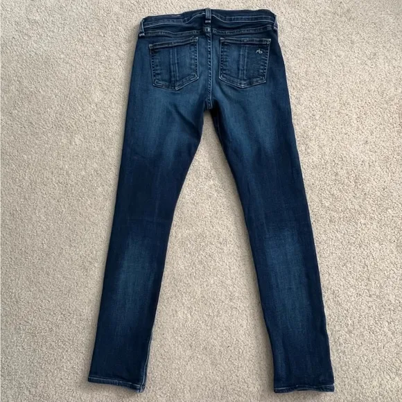 Rag &amp; Bone Women's Stretch Skinny Jeans in Woodford Wash Medium - Dark Blue