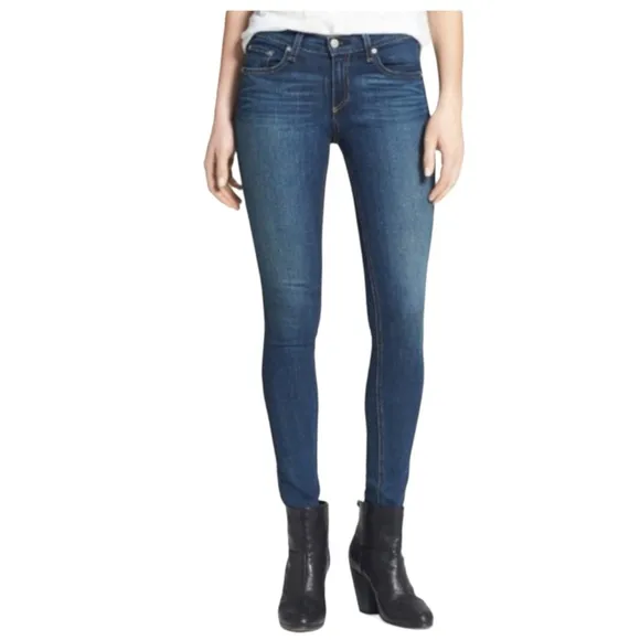 Rag &amp; Bone Women's Stretch Skinny Jeans in Woodford Wash Medium - Dark Blue