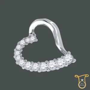 Ravishing Women's Round CZ Sterling Silver Heart Pendant