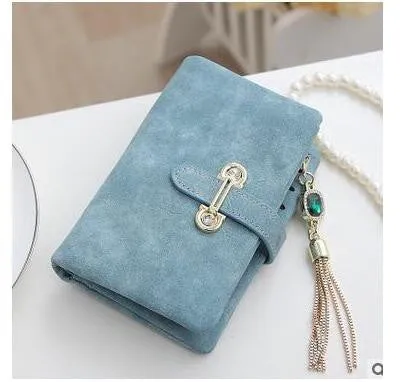 Retro Matte Suede - Women's Wallet Clutch