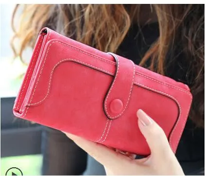 Retro Matte Suede - Women's Wallet Clutch