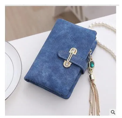 Retro Matte Suede - Women's Wallet Clutch