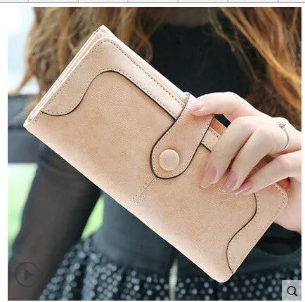 Retro Matte Suede - Women's Wallet Clutch