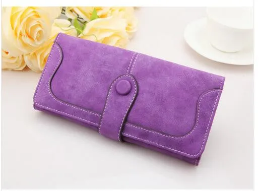 Retro Matte Suede - Women's Wallet Clutch