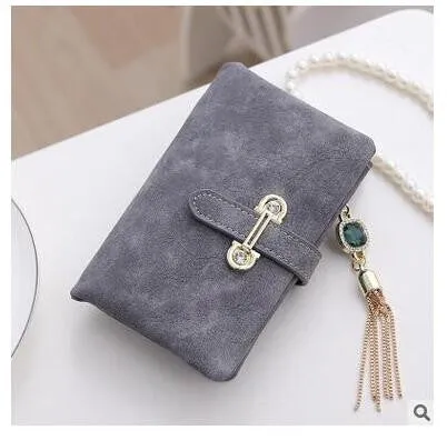 Retro Matte Suede - Women's Wallet Clutch
