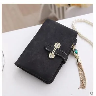 Retro Matte Suede - Women's Wallet Clutch