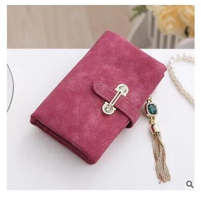 Retro Matte Suede - Women's Wallet Clutch