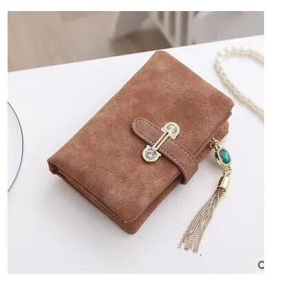 Retro Matte Suede - Women's Wallet Clutch