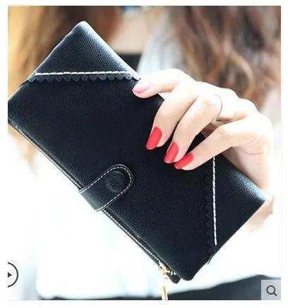 Retro Matte Suede - Women's Wallet Clutch