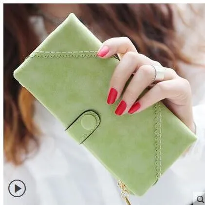 Retro Matte Suede - Women's Wallet Clutch