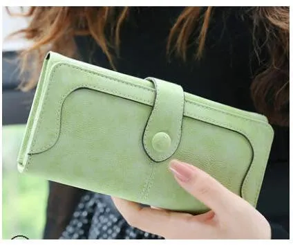 Retro Matte Suede - Women's Wallet Clutch