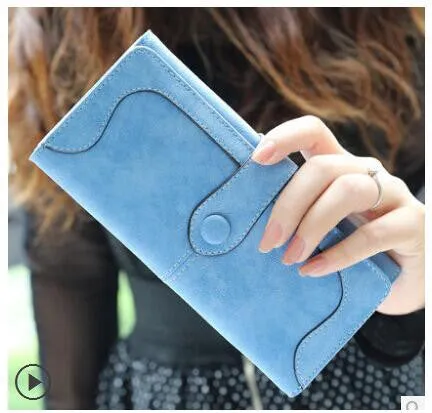 Retro Matte Suede - Women's Wallet Clutch