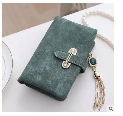 Retro Matte Suede - Women's Wallet Clutch