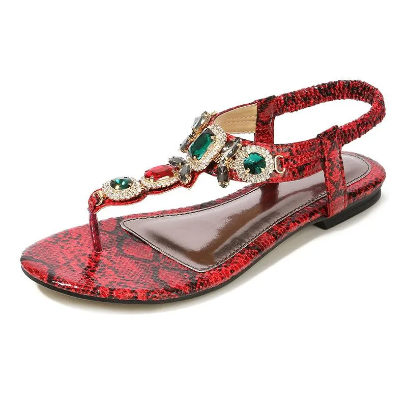 Rhinestone Bohemia Flat Sandals
