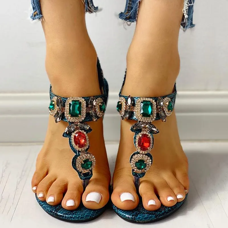Rhinestone Bohemia Flat Sandals