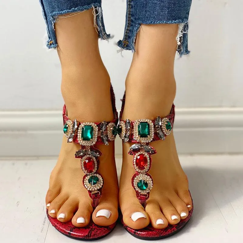 Rhinestone Bohemia Flat Sandals