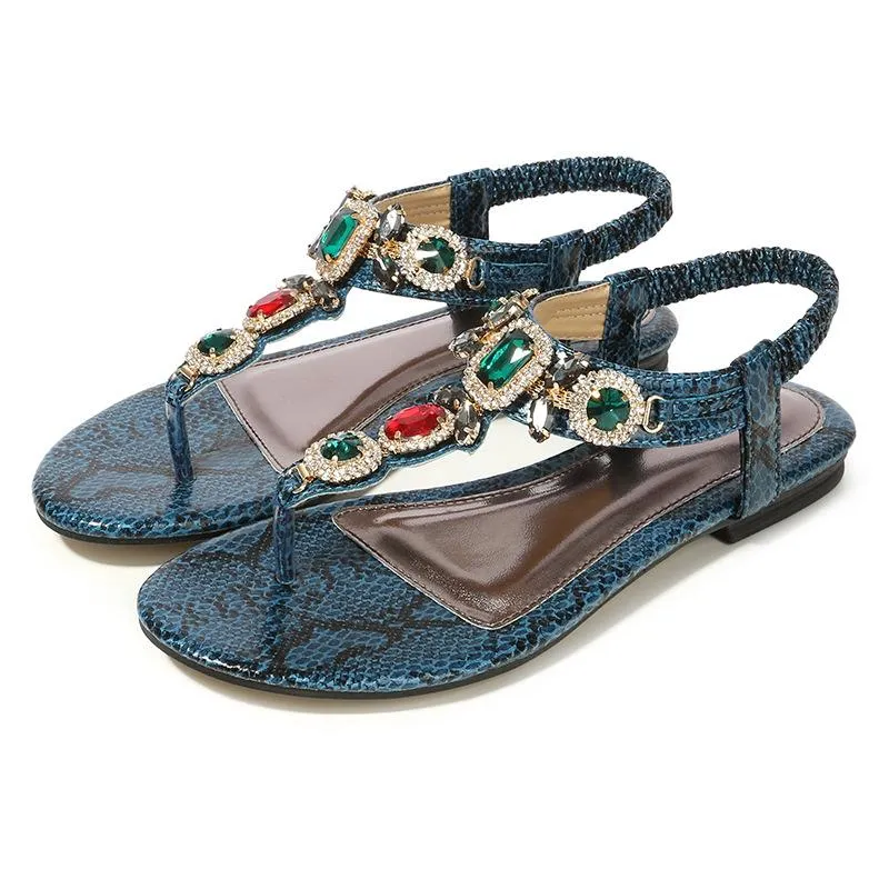 Rhinestone Bohemia Flat Sandals
