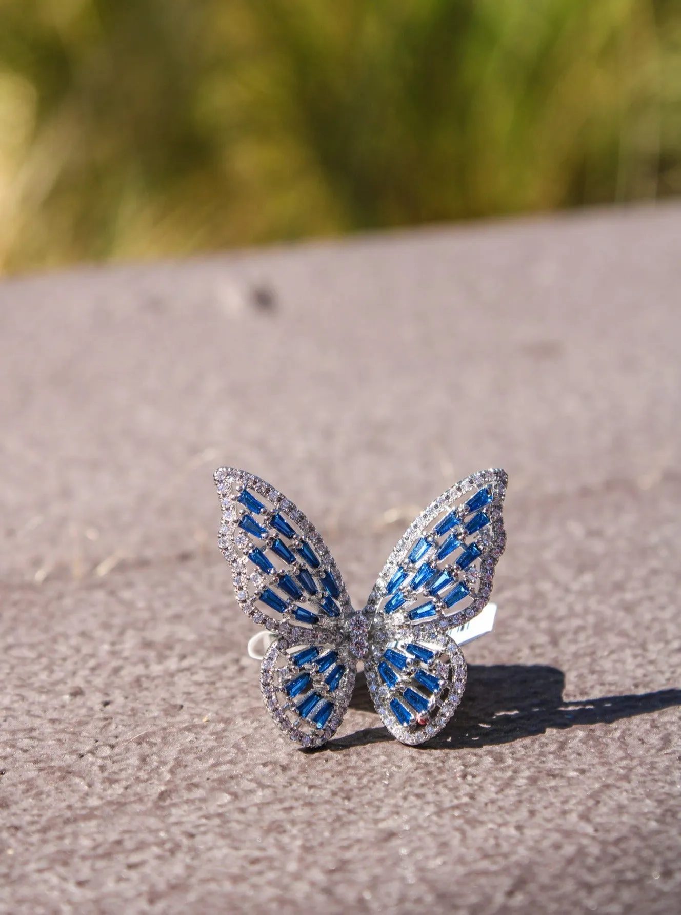 Rhinestone Butterfly Ring