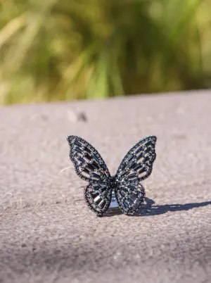 Rhinestone Butterfly Ring