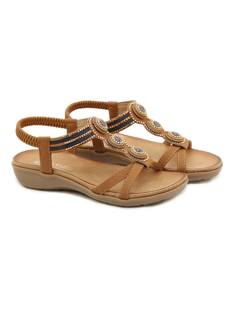 Rhinestone Double Cross Strap Sandals  - Siketu
