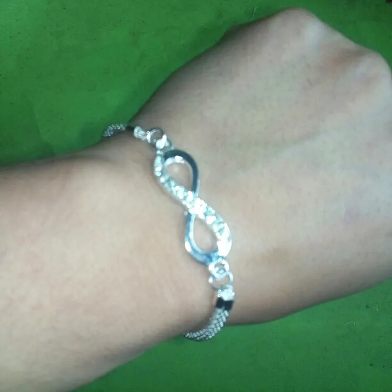 Rhinestone Infinity Bracelet Silver Gemstone Women's Jewelry