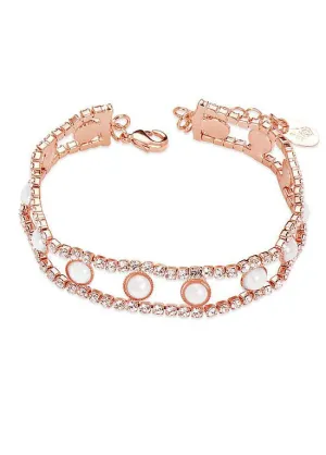 Rhinestone Rose Gold Plated Bracelet
