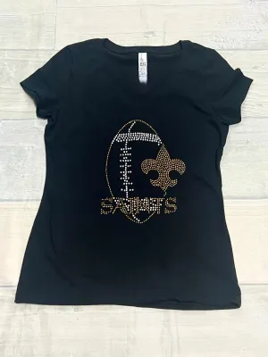 Rhinestone Saints Football t-shirt