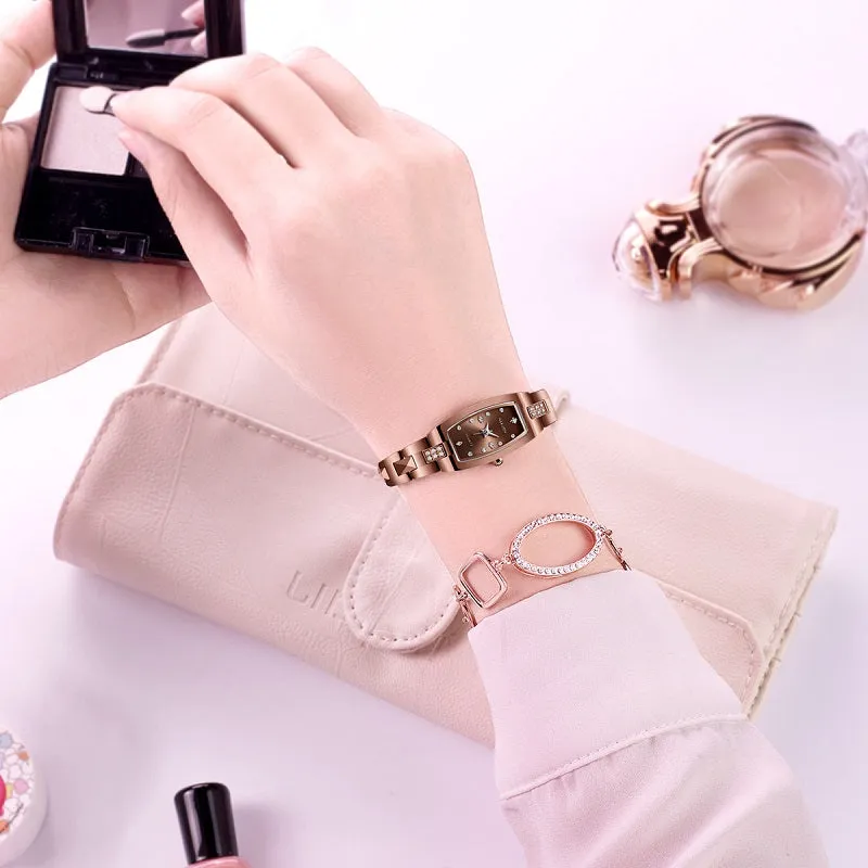 Rhinestone Scale Tungsten Steel Strap Women's Watch