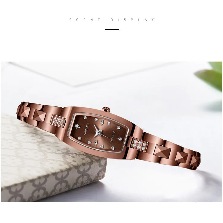 Rhinestone Scale Tungsten Steel Strap Women's Watch