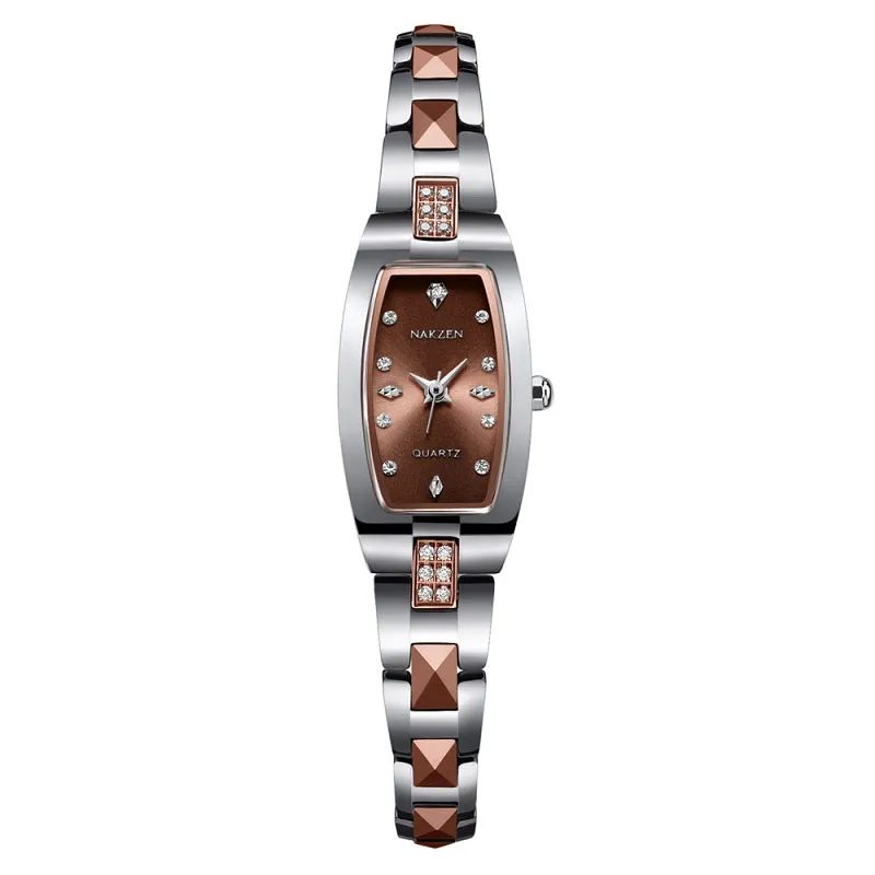 Rhinestone Scale Tungsten Steel Strap Women's Watch