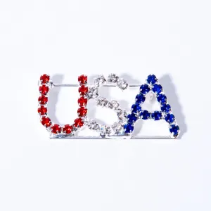Rhinestone USA Pin