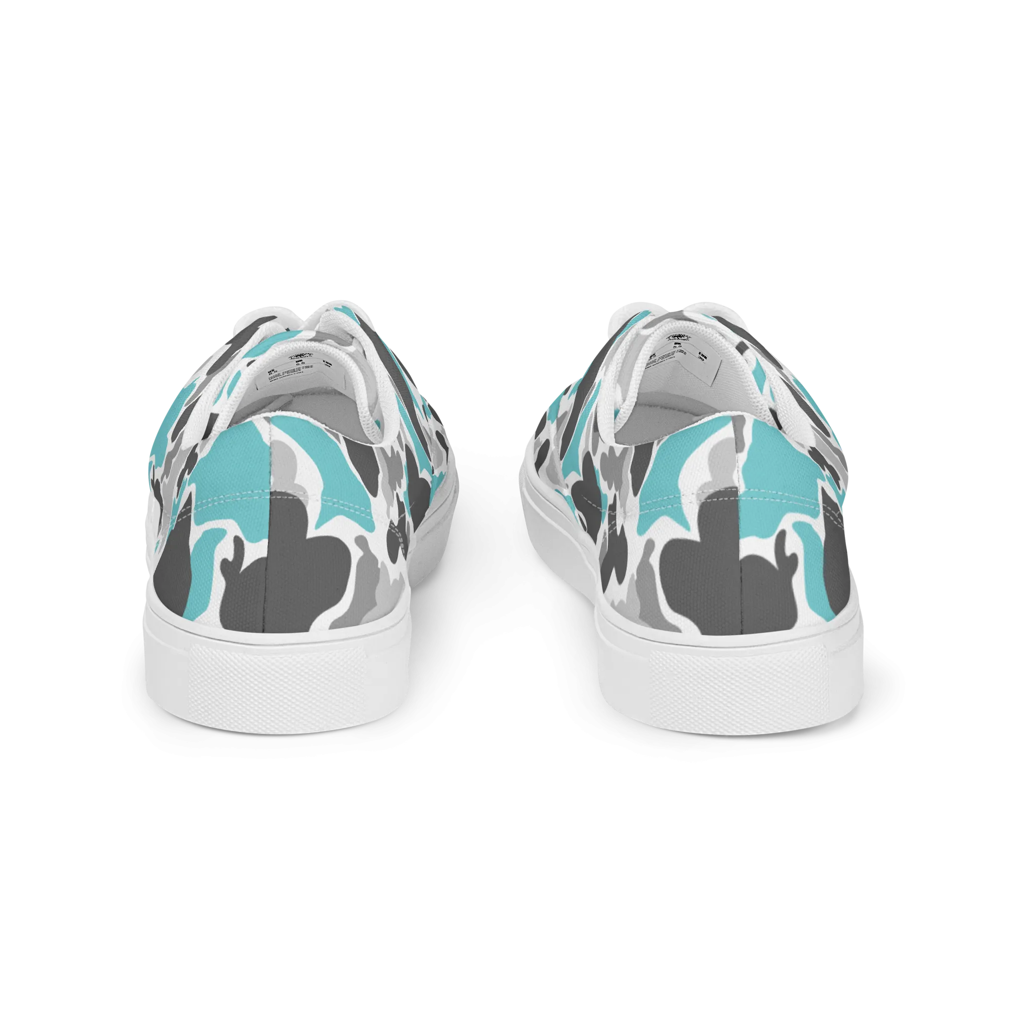 Rhythm Arts Camo-Teal Men’s lace-up canvas shoes