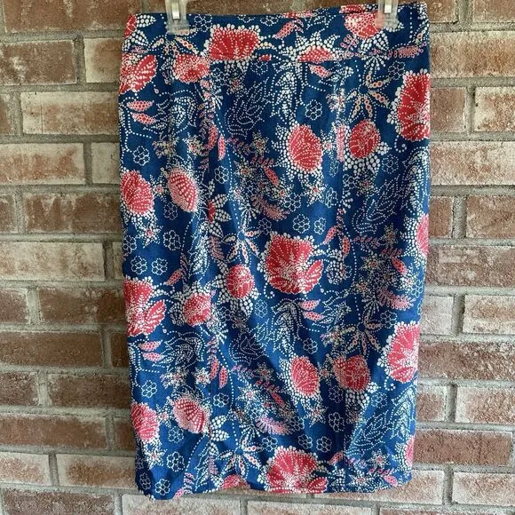 RipSkirt Hawaii Skirt La Boheme Blue Knee Length Wrap Skirt Small