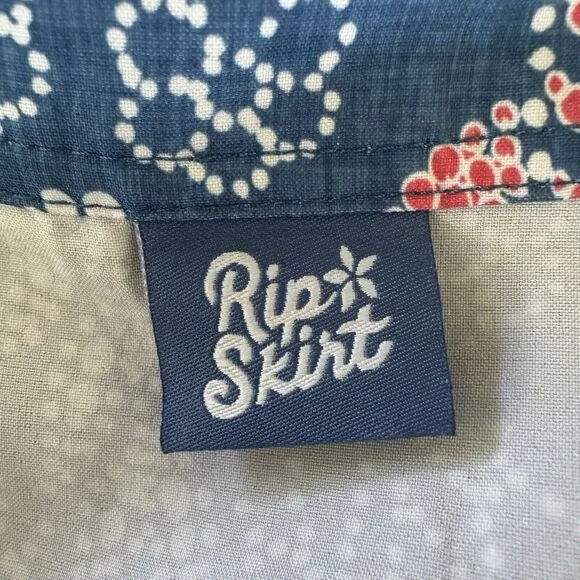 RipSkirt Hawaii Skirt La Boheme Blue Knee Length Wrap Skirt Small