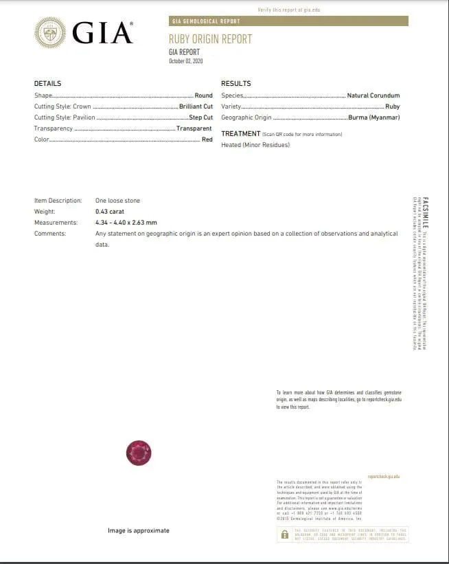 Rivière 18kt Yellow Gold 0.43ct Burma Ruby and Diamond Ring, GIA Certified