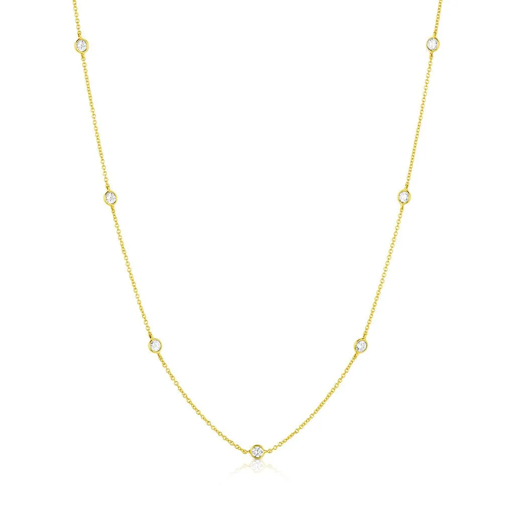 Rivière 18kt Yellow Gold 1.09ctw Diamond by the Yard Necklace