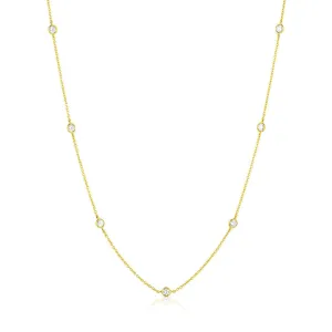 Rivière 18kt Yellow Gold 1.09ctw Diamond by the Yard Necklace