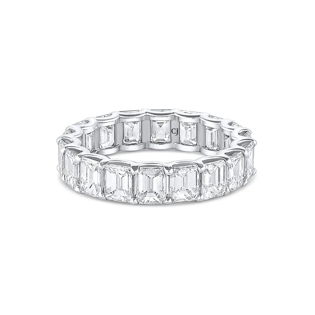 Rivière Platinum 4.62ctw Emerald-Cut Diamond Eternity Band