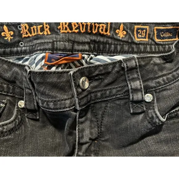 Rock Revival Cut-off Denim Shorts, Black, Size 29, Women's