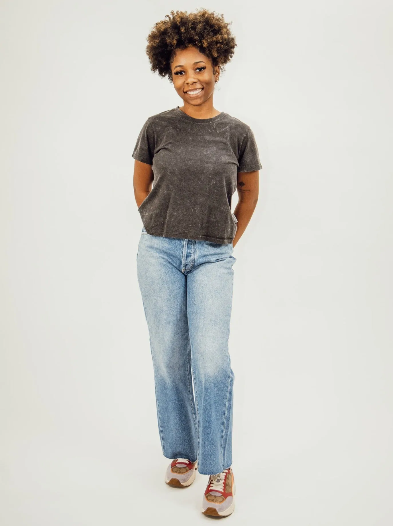 Rollas Classic Flare Crop Chloe Jeans - Vintage Blue