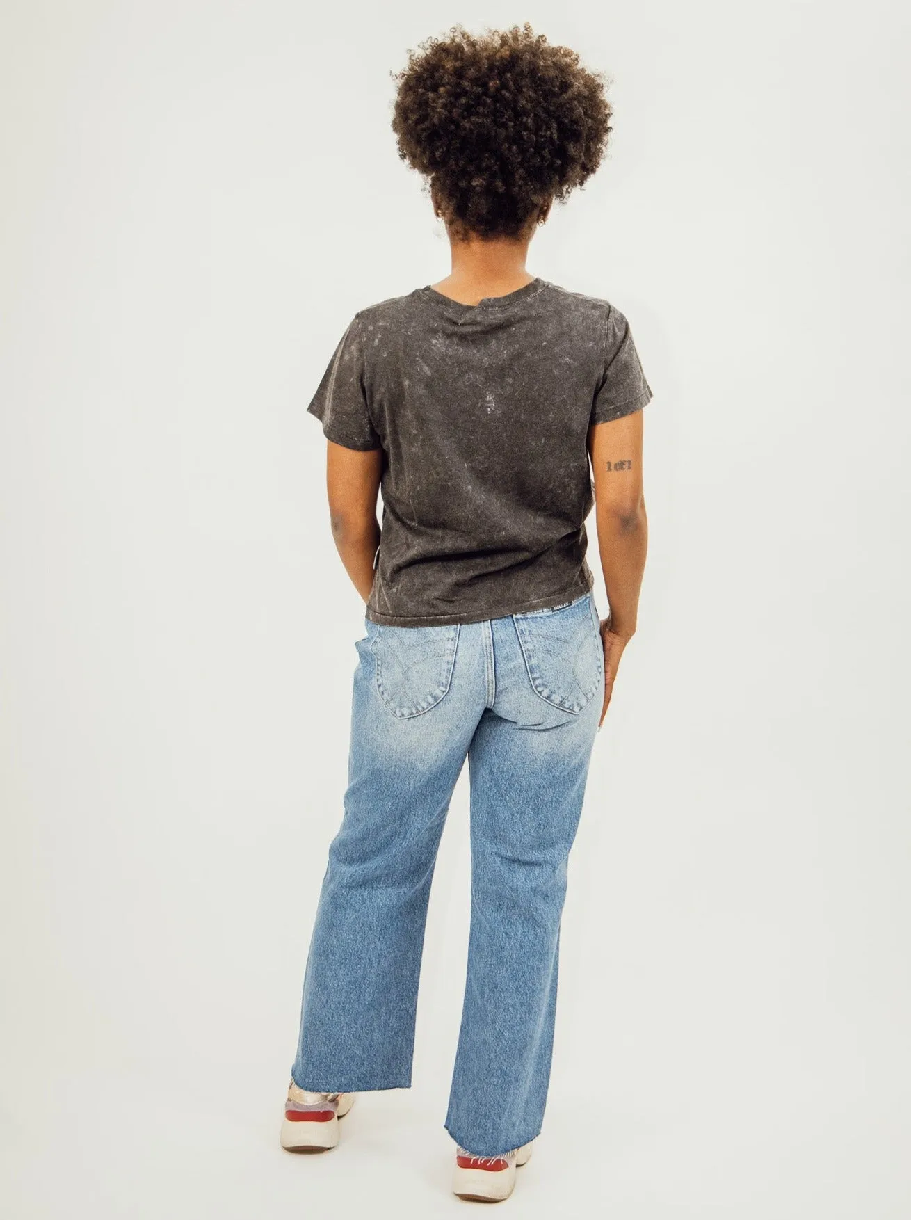 Rollas Classic Flare Crop Chloe Jeans - Vintage Blue