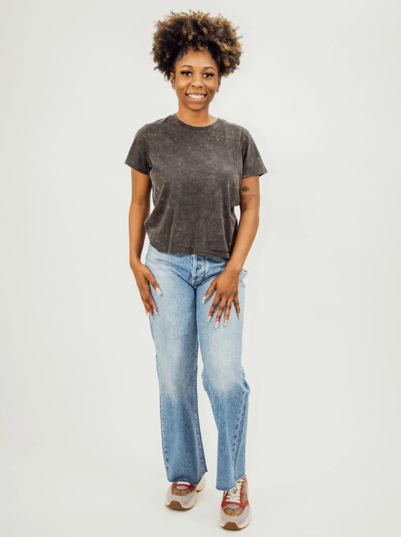 Rollas Classic Flare Crop Chloe Jeans - Vintage Blue