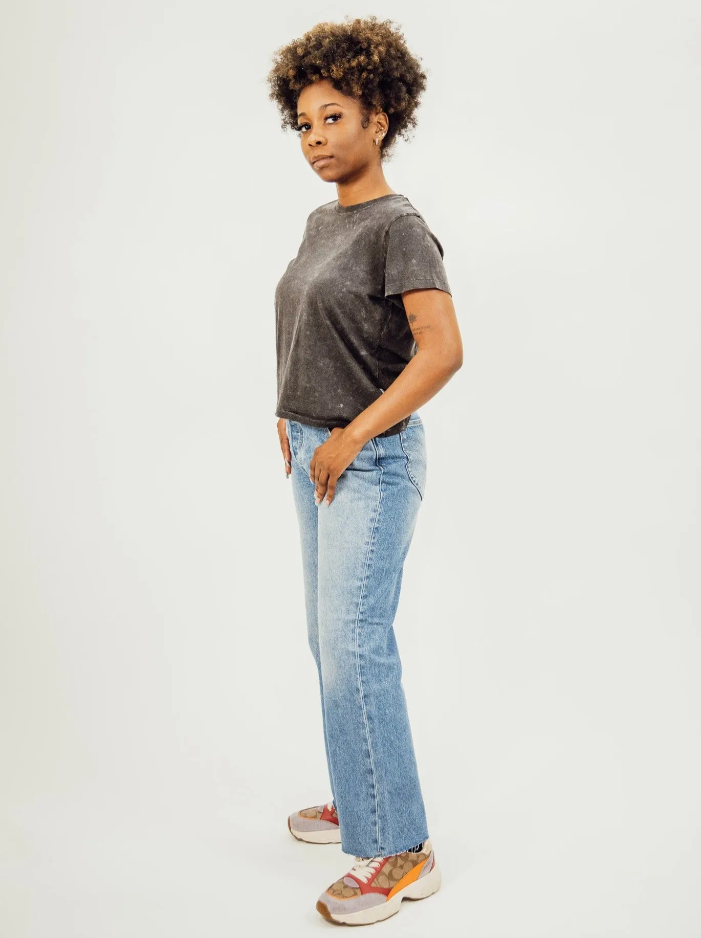Rollas Classic Flare Crop Chloe Jeans - Vintage Blue